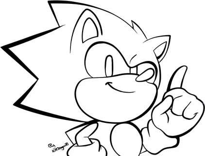 A Small Classic Sonic Sketch - Classic Sonic Black And White