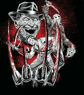 Freddy vs Jason vs Ash Horror movie art, Horror villains, Ho
