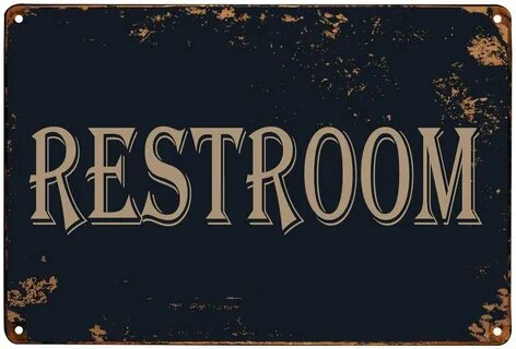 sold out WOSTOD Restroom Vintage Metal Sign for Bathroom Sig