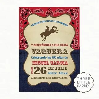Invitación de cumpleaños de vaquero - Fiesta Vaquera Invitac