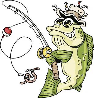 Cartoon Of A Fish On A Hook - Сток картинки - iStock