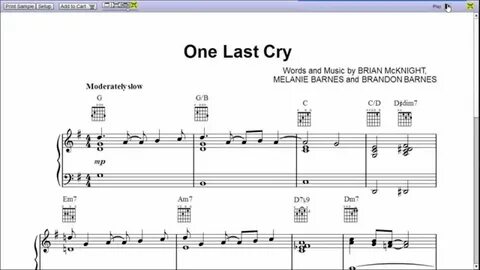 One Last Cry by Brian McKnight - Piano Sheet Music:Teaser Ac