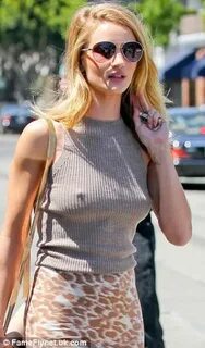 Is braless the new side boob? Perky Rosie Huntington-Whitele