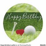 Happy Birthday to golfer with love and golf ball Paper Plate
