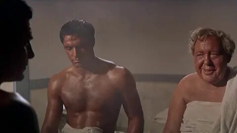John Gavin, Laurence Olivier e Charles Laughton in Spartacus