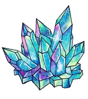 crystals watercolor drawings sticker by @savannah-hyde-14