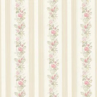 Mirage Alexis Pink Satin Floral Stripe Vinyl Peelable Roll W