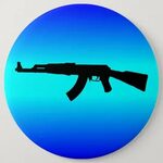 AK-47 Silhouette 6 Cm Round Badge Zazzle.co.uk