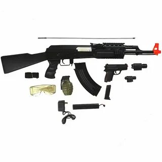 CYMA AK-47 ELECTRIC AEG FULL AUTO AIRSOFT RIFLE GUN w/ PISTO