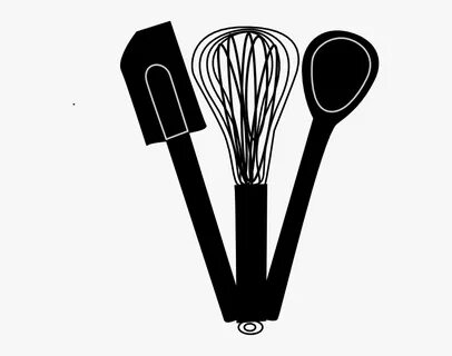 Baking - Black And White Cooking Utensils Clipart, HD Png Do