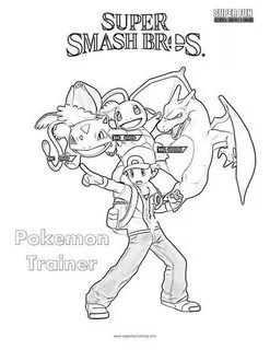 Pokemon Trainer- Super Smash Brothers Coloring Page - Super 