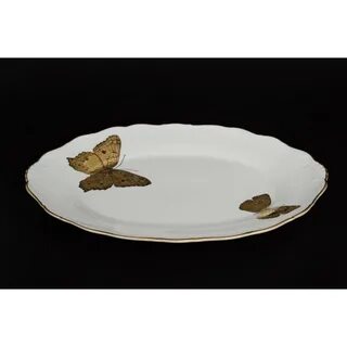 Блюдо овальное 36 см Магнолия Золотые бабочки за 1937