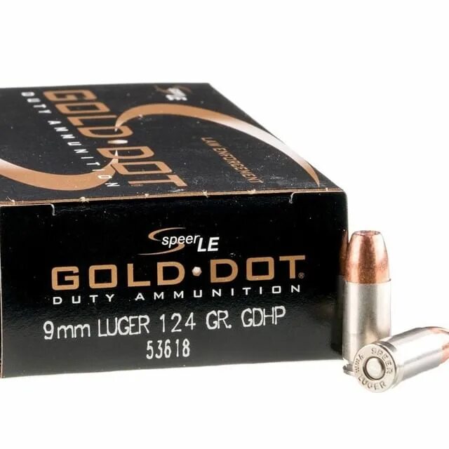 Image may contain: text that says 'speer LE GOLD.DOT DUTY AMMUNITION 9mm...