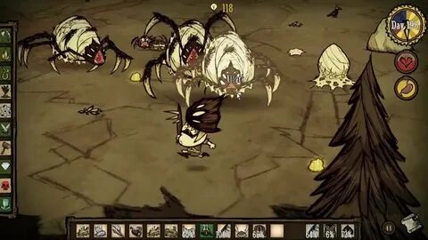 Let's Play Don't Starve 'J' 164 Wolfie vs 6 Spider Queens - 