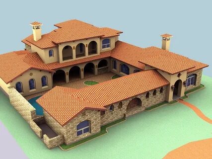 Mexican Hacienda Style House Plans - Spanish Hacienda House 