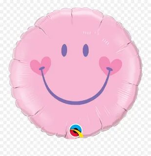 Sweet Smiley Face Pale Pink Foil Balloon - Pink Smiley Face 