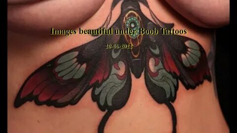 Butterfly under boob tattoo