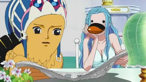 One Piece Carue and Princess Vivi with their faces swapped -