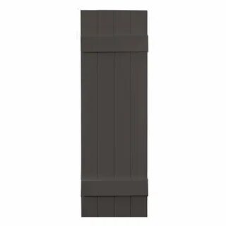 018 Per Pair 14W x 39H Builders Edge Shutters Tuxedo Grey Bo