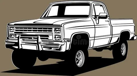 Vector Square Body Chevy Truck Clipart - Draw-hub