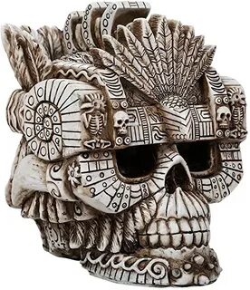 Montezuma Aztec Ruler Skull Collectible Figurine Antique Sku