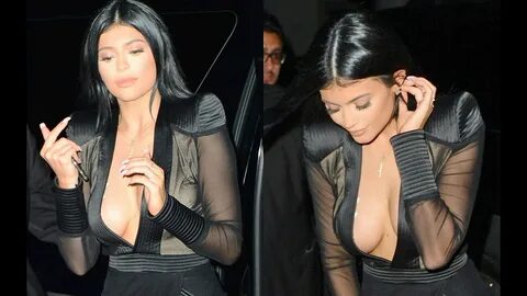 Kylie Jenner Flaunts Her Deep Cleavage - YouTube