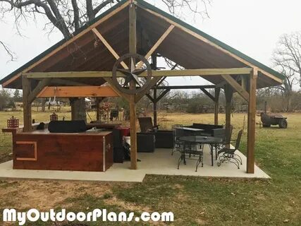 DIY 20x20 Backyard Pavilion MyOutdoorPlans Free Woodworking 