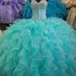 Бирюзовые синие платья BM для Quinceanera 2021 милое бальное