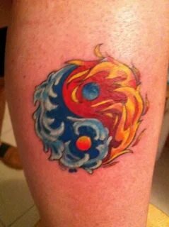 Ying Yang - Fire and Water Sleeve tattoos, Jewel tattoo, Fir