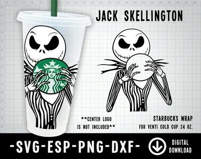 Buy Jack Skellington Starbucks Cold Cup Svg Full Wrap For St