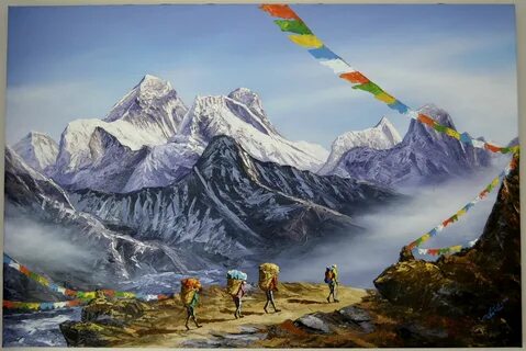 Download Paintings From Nepal Conquering Mt Everest Canvas P