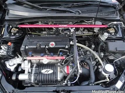 2005 Acura RSX Type S Engine Bay with Jackson Racing Superch