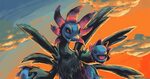 Pokémon, hydreigon, sunset / サ ザ ン ド ラ - pixiv