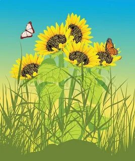 Free 280 Silhouette Sunflower Butterfly Svg SVG PNG EPS DXF 