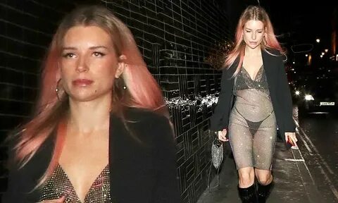 Lottie Moss flashes her underwear through a sheer minidress 