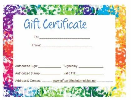 Colorful border gift certificate template Gift certificate t