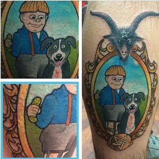 Mr. Pickles and Tommy cartoon TV show character tattoo in fu