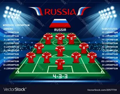 Soccer starting lineup squad Royalty Free Vector Image