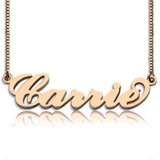 Carrie Name Necklace & Box Chain In Rose Gold