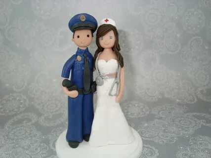 Police Nurse Wedding Cake Toppers Wedding cake toppers, Wedd
