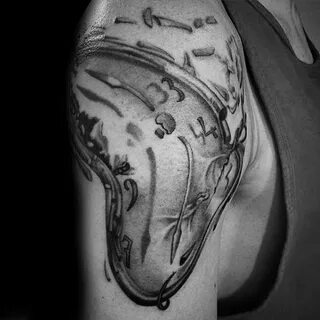 40 Melting Clock Tattoo Designs For Men - Salvador Dali Ink 