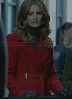 Beckett’s red belted coat on Castle Fashion, Belted coat, Ka