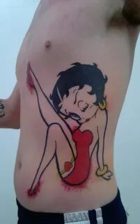 Betty Boop Tattoo On Rib Side