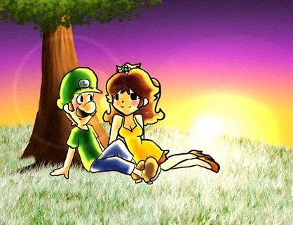 Luigi X Daisy - sunset Luigi, Mario and luigi, Mario comics