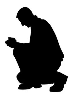 Silhouette of a Kneeling Praying Man transparent PNG - Stick