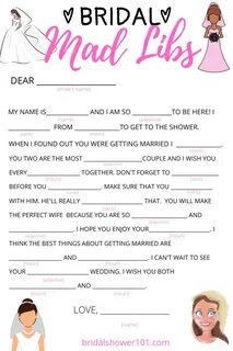 Bachelorette Party Games Wedding Vow Mad Libs Printable Digi