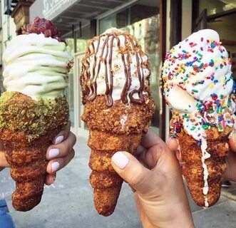 ice cream and churro cones Food, Love food, Churro ice cream