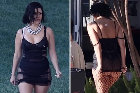 Kourtney Kardashian shows off her bare butt in thong lingeri