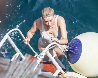 AMBER HEARD in Swimsuit on Vacation on Amalfi Coast 07/28/20