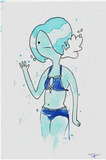 Water Nymph purple From Adventure Time Original Watercolor E